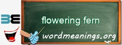 WordMeaning blackboard for flowering fern